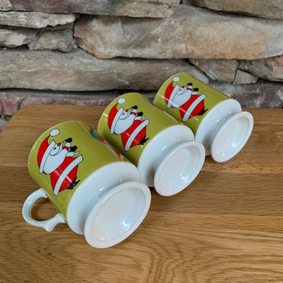 VTG Inarco MCM Santa Mugs Christmas Wreaths Mid Century Pedestal Lot 3 - Picture 8 of 10